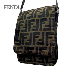 Fendi Men's Olive and Black Messenger Bag